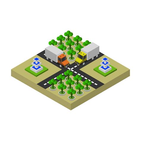 Isometric Road On White Background 2042575 Vector Art At Vecteezy