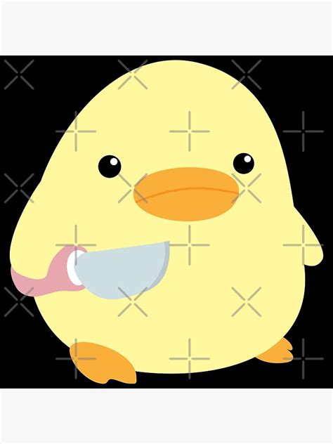 "Duck with knife cute chick with gun meme yellow" Poster by IveBeatenTetris | Redbubble