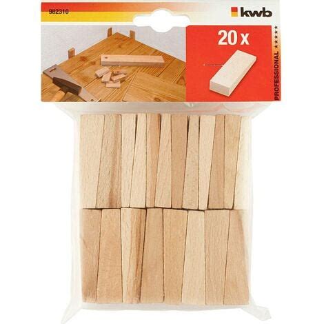 Cale en bois kwb 982310 Cales en bois de hêtre 20 pièces