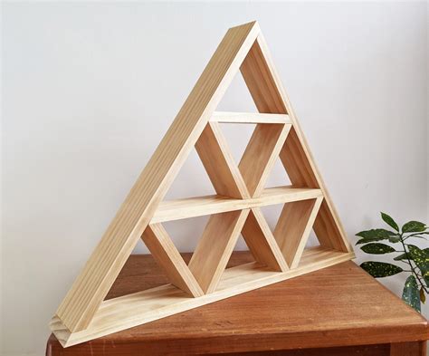 Handmade Wood Pyramid Triangle Shelf Display Etsy Uk