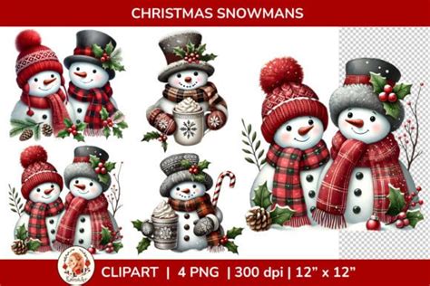 Christmas Snowman Clipart Christmas Cli Graphic By Ksenyaart