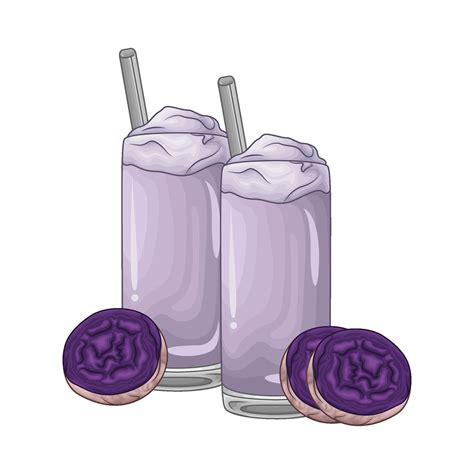 taro drink with taro purple sweet potato illustration 34522985 Vector ...