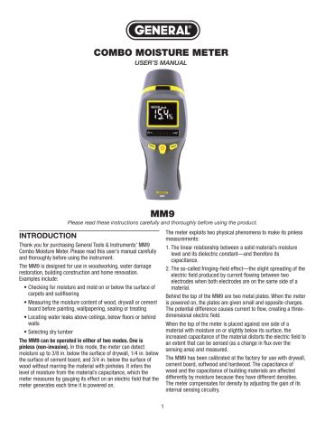 GENERAL Combo Moisture Meter User Manual Manualzz