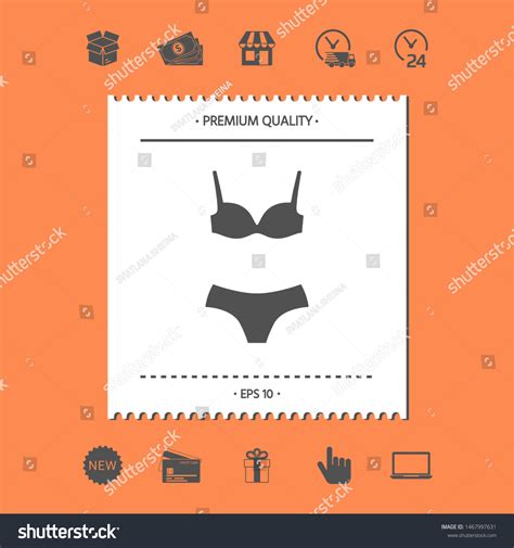 Set Lingerie Swimsuit Twopiece Bikini Silhouette Stock Vector Royalty Free
