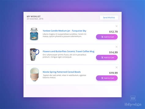 Day 186 Wishlist Ui Design Behance