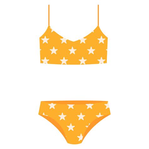 traje de baño femenino amarillo bikini moda mujer ilustración vectorial aislada en un fondo