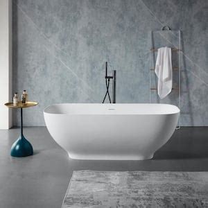 Kinwell In Solid Surface Flatbottom Non Whirlpool Bathtub In Matte