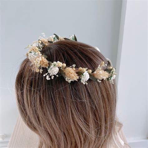 Ivory White Flower Crown Bridal Crown Wedding Crown Headband With