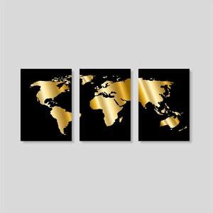 3 Quadros Decorativos Mapa Mundo 21x30 Pvc Luven Bra Leroy Merlin