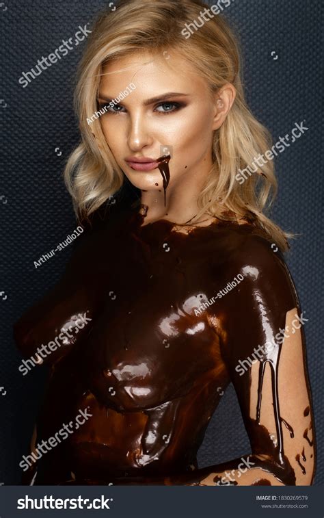 Cheerful Nude Woman Eating Chocolate Stock Photo 1830269579 Shutterstock