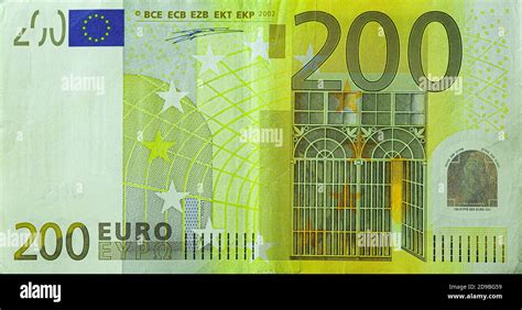 Isolated Image Of Two Hundred Euro Bill Old Model Front Side Stock