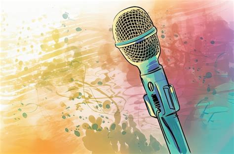 Premium AI Image | Stage microphone on colorful background Mic for ...