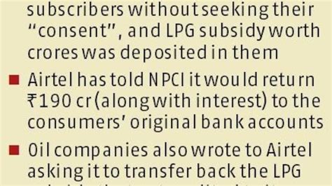 Will Return Rs 190 Cr Subsidy To Original Accounts Airtel To Npci