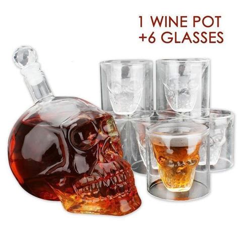 Crystal Skull Head Shot Glassshots Skulls Vodka Whiskey Alcohol Glasses