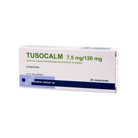 Tusocalm 7 5mg 120mg 2blist X 10compr Catena Ro