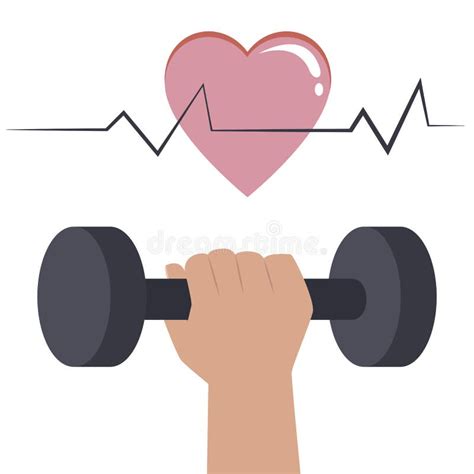 Lifting Heart Weights Stock Illustrations Lifting Heart Weights