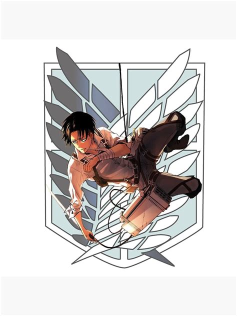 "LEVI ACKRAMAN X THE SURVEY CORPS LOGO STICKER BY LEVI FROM ATTACK ON ...