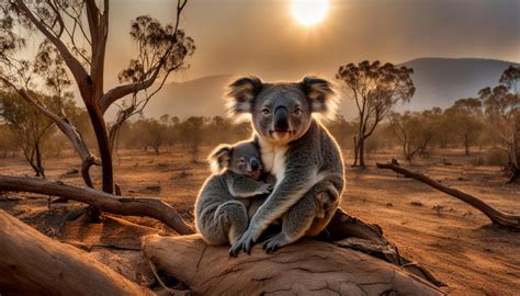 How are koalas affected by climate change in their habitats?