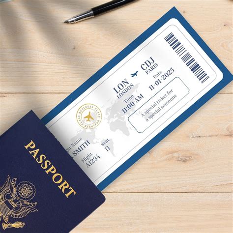 Editable Boarding Pass Template Airline Ticket Canva Printable