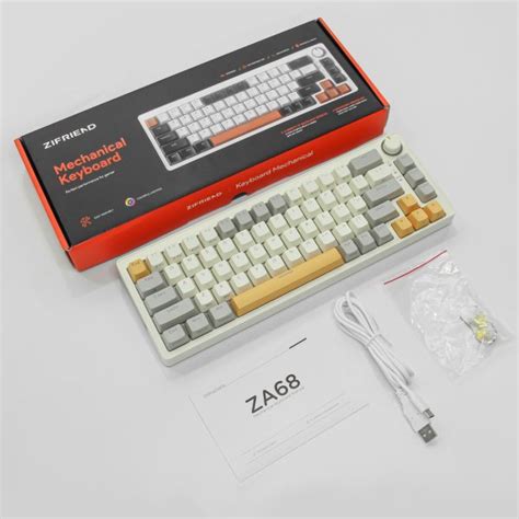 Zifriend Za Hot Swappable Rgb Mechanical Keyboard Cream Yellow Tnt Custom Linear Switch