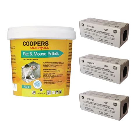 Coopers Ultrakill Rat Mouse Pellets G Cardboard Bait Stations