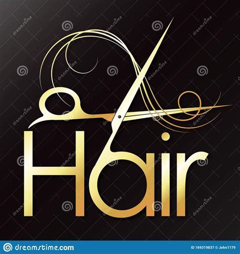 the word hair is written in gold on a black background with swirls and ...