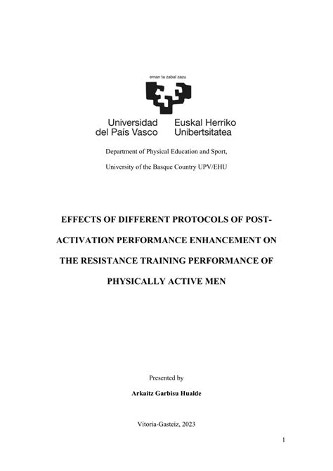 Pdf Effects Of Different Protocolos Of Post Activation Performance