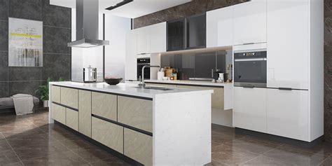 High Gloss White Lacquer Kitchen With Island Op L Oppein Kitchen