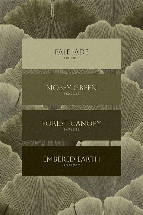 Earth tone warm green color palette organic natural brand design vibes ...