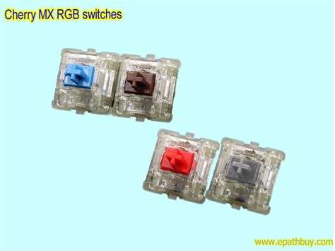 Cherry MX RGB Switches in blue, red, brown, silent red, speed silver ...