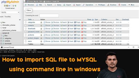 How To Import Sql File To Mysql Using Command Line In Windows Youtube