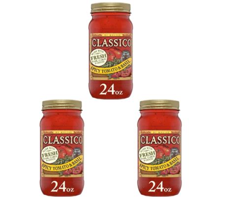 Classico Spicy Tomato And Basil Spaghetti Pasta Sauce 24 Oz Jar Pack Of 3 Ebay