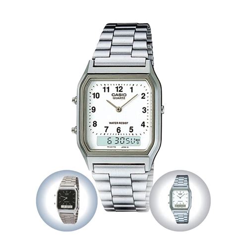 Relógio de Pulso Casio Vintage Unissex Analógico Prata Masculino