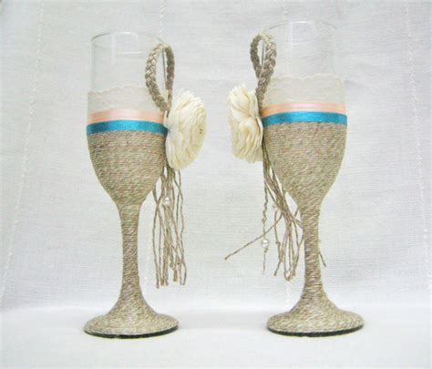 Rustic Wedding Champagne Glasses Country Barn Wedding Wine Etsy