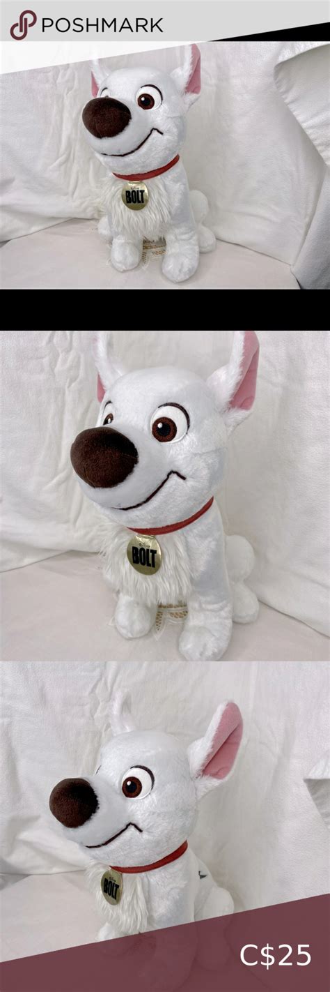 Disney Store Sitting Bolt 13" Plush Dog Doll Stuffed Animal Toy With ...