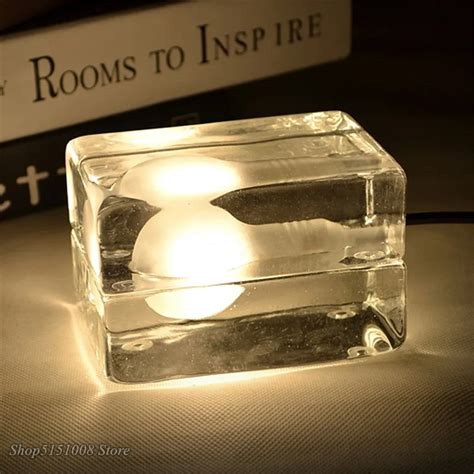 Nowoczesny Przezroczysty Szklany Lampa Sto Owa LED Wyczy Ice Cube Lampa