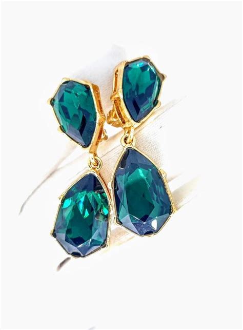 Oscar De La Renta Green Glamour Boucles D Oreilles Catawiki