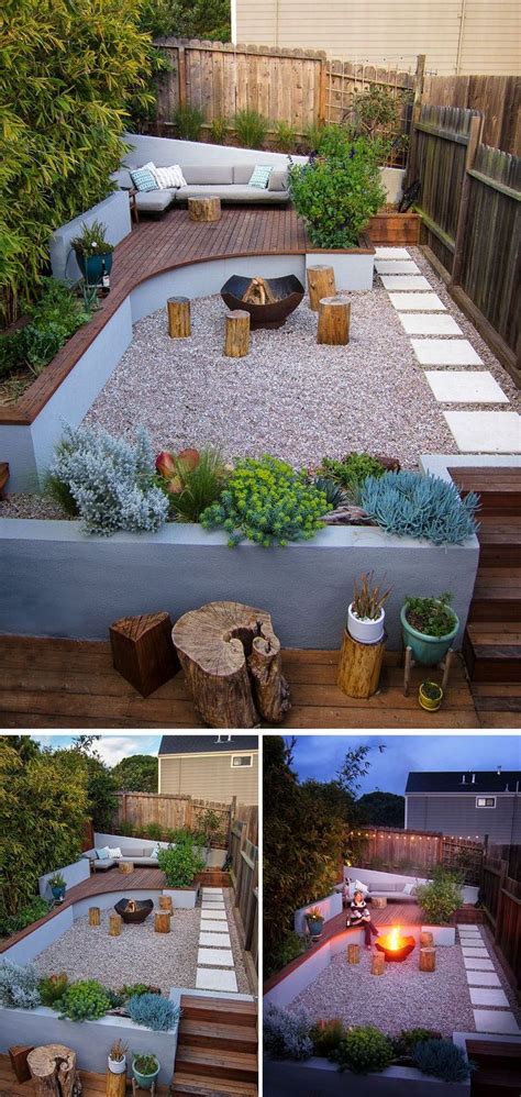 This Modern Landscaped Backyard Has A Raised Outdoor Lounge Deck A