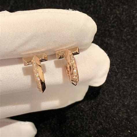 Tiffany T T1 Hoop Earrings In 18k Rose Gold With Diamonds 18K Bracelets