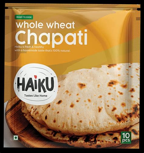 Chapathi Semi Cooked Haiku Whole Wheat Chapati Packaging Type Pouch