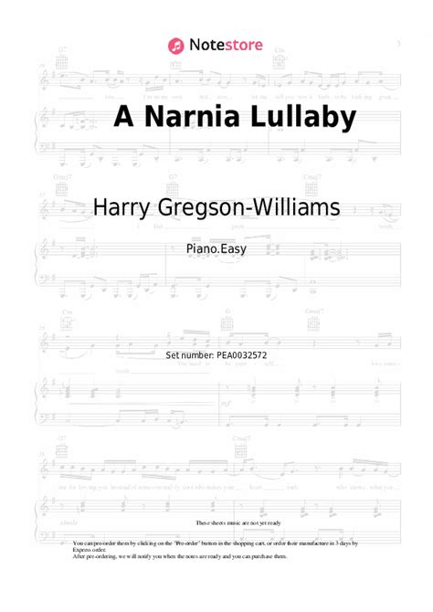 Harry Gregson Williams A Narnia Lullaby Piano Sheet Music On Note