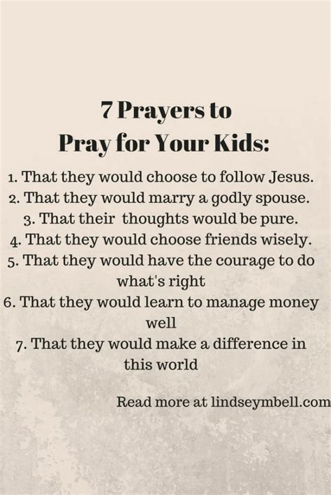 7 Prayers To Pray For Your Kids Lindsey Bell