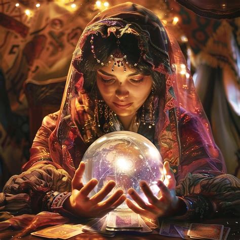 Premium Photo | Mystical Fortune Teller with Crystal Ball