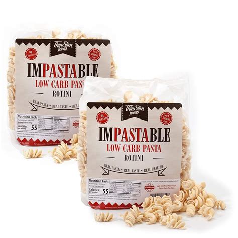 Impastable Low Carb Pasta Rotini 2Pack 8G Net Carbs 36G Fiber 55