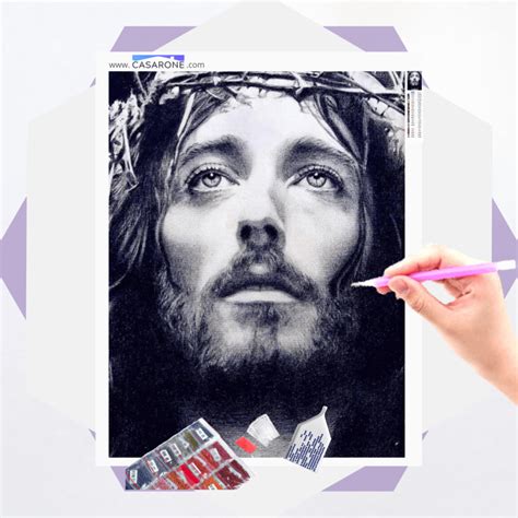 Tela Jesus Sacrif Cio Kit Pintura Diamante Casarone