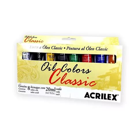 Tinta Oil Colors Classic Acrilex Conjunto 8 Cores 20ml Shopee Brasil