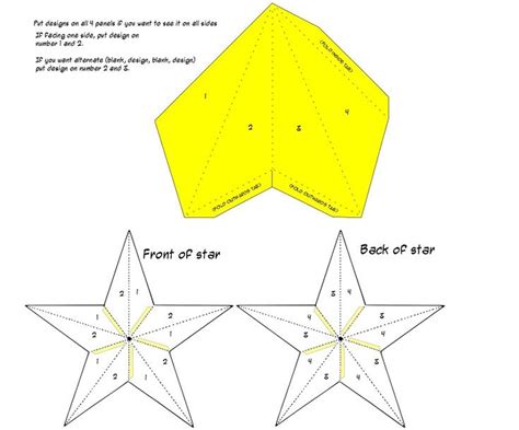 Hari Raya Star Template Guide Patterns Com Paper Star Lantern