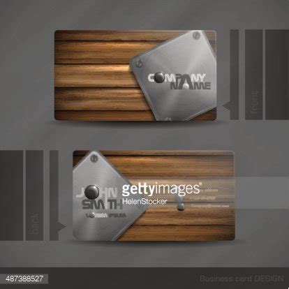 Business Card Design With Wood Texture. Stock Clipart | Royalty-Free ...