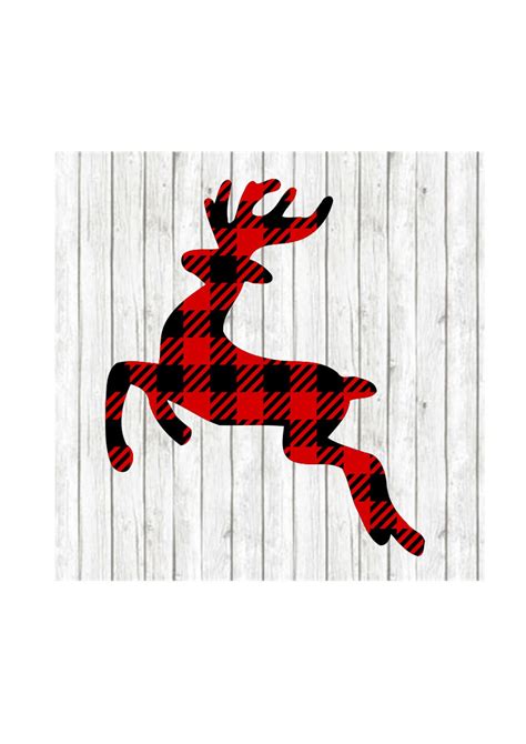 Christmas Svg Buffalo Plaid Reindeer Svg Reindeer Svg Etsy