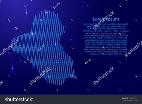 Iraq Map Country Abstract Silhouette Wavy Stock Vector Royalty Free